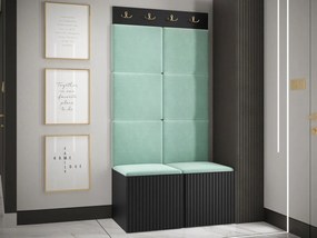 Mobilier hol Tewarota Slim IV (Negru + verde deschis) . 1104843