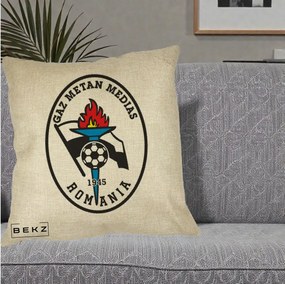 Perna Personalizata Gaz Metan Medias 1945 Fotbal, 40x40 cm, Crem, Husa Detasabila, Perna Inclusa, BEKZ®