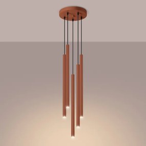 Lustră pe cablu Sollux SL.1528 PASTELO 5xG9/8W/230V roșu