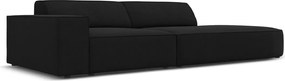Canapea 3 locuri cotiera dreapta, Jodie, Micadoni Home, BL, forma rotunjita, 262x102x70 cm, poliester, negru