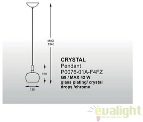 Pendul modern diametru 13cm, CRYSTAL P0076-01A-F4FZ