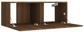 Set dulapuri TV, 5 piese, stejar maro, lemn prelucrat 1, Stejar brun, 80 x 30 x 30 cm (2 pcs)