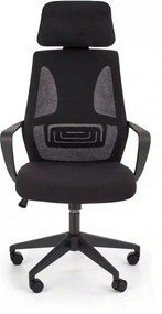 Scaun de birou VALDEZ, negru, stofa/plasa, 64x60x116/122 cm
