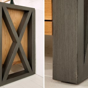 Comoda design industrial Thor 200cm, stejar salbatic