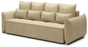 Canapea bej extensibilă/cu spațiu de depozitare cu tapițerie din catifea 242 cm Weltton – ELTAP