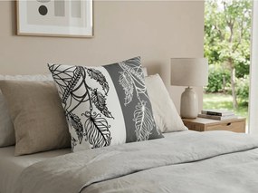 Husa de perna din bumbac TIRSO POLY 45x45 cm, gri-alb