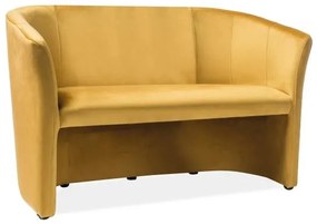 Canapea Cuba Velvet, două locuri, galbenă