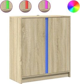 vidaXL Dulap cu LED, stejar sonoma, 77x34x85 cm, lemn prelucrat