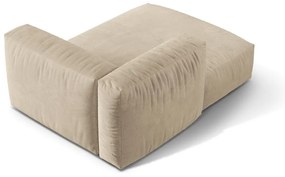 Modul pentru canapea modulară bej cu tapițerie din catifea (cu colț pe partea stângă) Martina – Micadoni