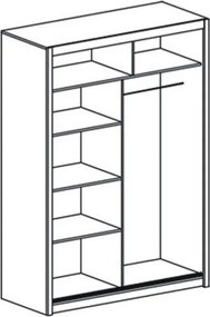 Dulap glisant Vista 150 cm cu oglindă - stejar sonoma