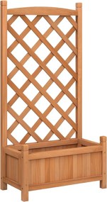 vidaXL Jardinieră cu spalier, maro, lemn masiv de brad