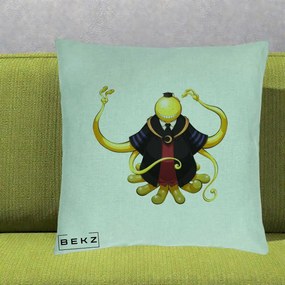 Perna Personalizata Assassination Classroom Koro-sensei, 40x40 cm, Verde Menta, Husa Detasabila, Perna Inclusa, BEKZ®