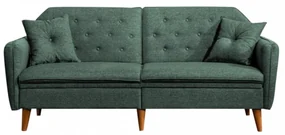 Canapea Extensibila 3 Locuri, Lemn Solid, Terra, Verde