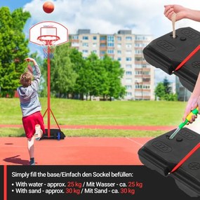 Coș de baschet cu roți, reglabil 148 - 236 cm