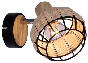 Spot de perete TAJGA 1xE14/40W/230V ratan/negru