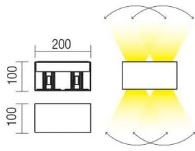 Aplică LED de exterior Redo 90303 VARY 4xLED/5W/230V 4000K IP54 antracit