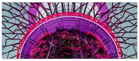 Tablou abstrac - crengi violete (120x50 cm)