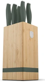 Set cutite 6 piese, cu suport bambus Green Matte Collection Berlinger Haus BH 2751