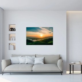 Tablou cu soarele răsărind deasupra mării (90x60 cm)