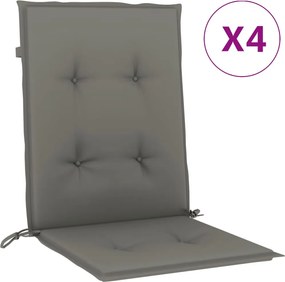 vidaXL Perne scaun cu spătar scund 4 buc. melanj gri 100x50x4cm textil