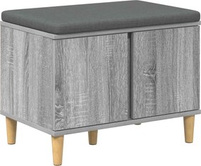 vidaXL Bancă pentru hol cu pernă cu ușă Sonoma gri 60 x 38 x 46 cm