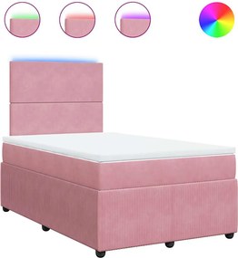 vidaXL Pat box spring cu saltea, negru, 120x190 cm, catifea