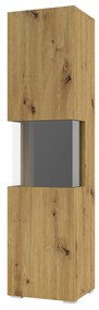 Vitrină Avernic Typ 05 (negru + Stejar artisan). 1042054