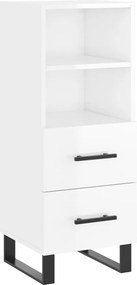 vidaXL Servantă, alb extralucios, 34,5x34x90 cm, lemn compozit