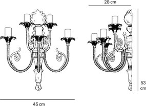 Aplica din alama masiva stilul fastuos Ludovic al XV-lea