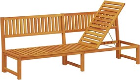 vidaXL Șezlong Ulei Natural 200 x 57 x 75cm Lemn masiv de acacia