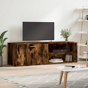 Comoda TV, stejar fumuriu, 120x34x37 cm, lemn compozit