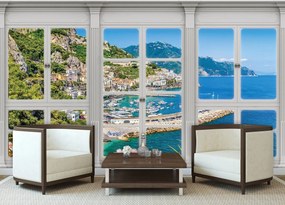 Fototapet - Marea turcoaz - privire din geam (152,5x104 cm)