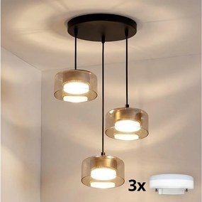 Brilagi - LED Lustru suspendat pe cablu AURA LUX, 3x GX53/30W/230V, negru/auriu