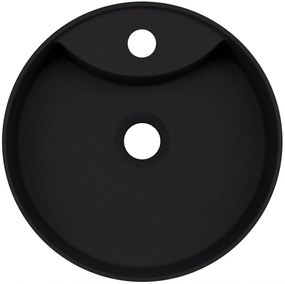 Lavoar pe blat compozit negru Deante Silia cu orificiu baterie, 36 cm Negru mat