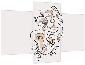 Tablou - Line art facials (90x60 cm)