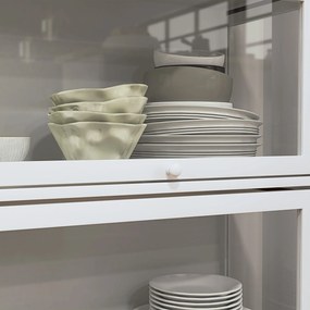 HOMCOM Vitrină Colecționari cu 4 Niveluri, Uși cu Balamale, Sistem Anti-Răsturnare, pentru Birou, Dormitor, 59 x 30 x 139 cm, Alb | Aosom Romania