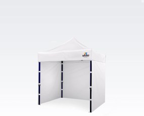 Cort de petrecere 2x2 m cu 3 pereți: pliabil tip foarfecă, adăpost din oțel pentru grădină - cu 3 pereți - Alb