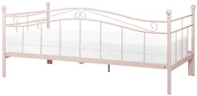 Pat de o persoană 200 x 90 cm Toki (roz) (cu somieră). 1076251