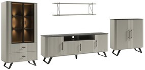 Set Living Santiago, Lemn Masiv, Crem