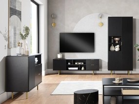 Set mobilier living Newelon II (Negru + auriu) . 1105966