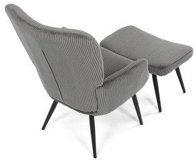 Fotoliu relaxare cu suport pentru picioare L7285GREY6, gri