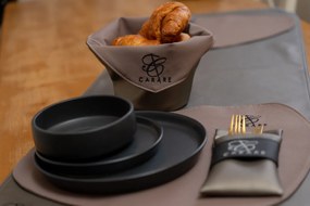 Set 18 Piese Farfurii Ceramica Vulcano (Negru Mat Carbon)