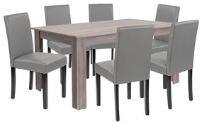 Set de masă Leon 6+1 stejar York gri