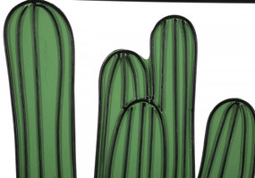 Decoratiune de perete verde / neagra din metal, 60 x 33 x 1,3 cm, Cactus Mauro Ferreti