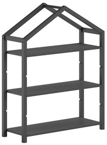 Bibliotecă de copii gri antracit din lemn de pin 111x141x40 cm Dallas – Vipack