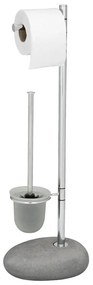Suport pentru hârtie igienică și perie de toaletă, PEBBLE STONE - 2 în 1, WENKO