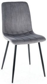 Scaun de bucaterie Elen Velvet, gri