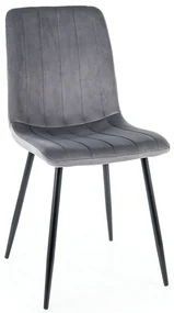 Scaun de bucaterie Elen Velvet, gri