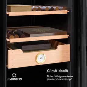 Klarstein El Presidente 37, Humidor pentru trabucuri, 37L,   2 sertare, 1 compartiment din lemn de cedru