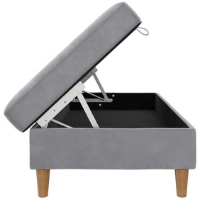 Taburet gri deschis cu tapițerie din catifea Lilly – Støraa